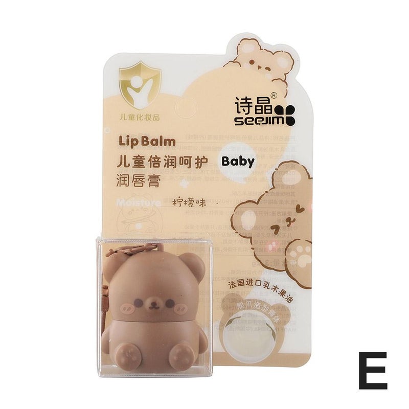 Cute bear keychain lip balm, moisturizing and hydrating, perfect for autumn and winter, suitable for children and students.